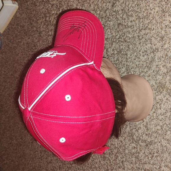 Snap Fitness 24-7 Thick Embroidered Baseball Snap-on Red White Hat Autographed - Picture 6 of 9
